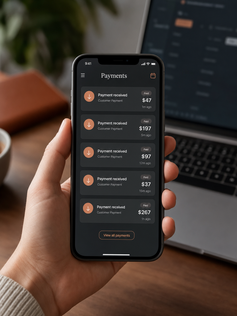 Incoming payments on a phone